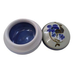 Dish Lidded Ceramic Hand Thrown with Hand Painted Lid Made and Signed 1978
